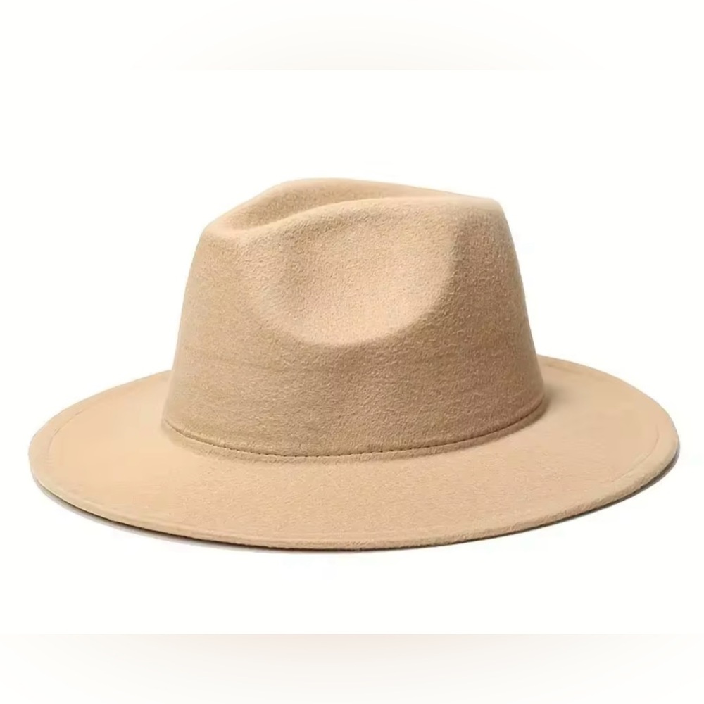 Tan Light Brown NudeClassic Chic Statement Fedora Hat- Brand New Unused